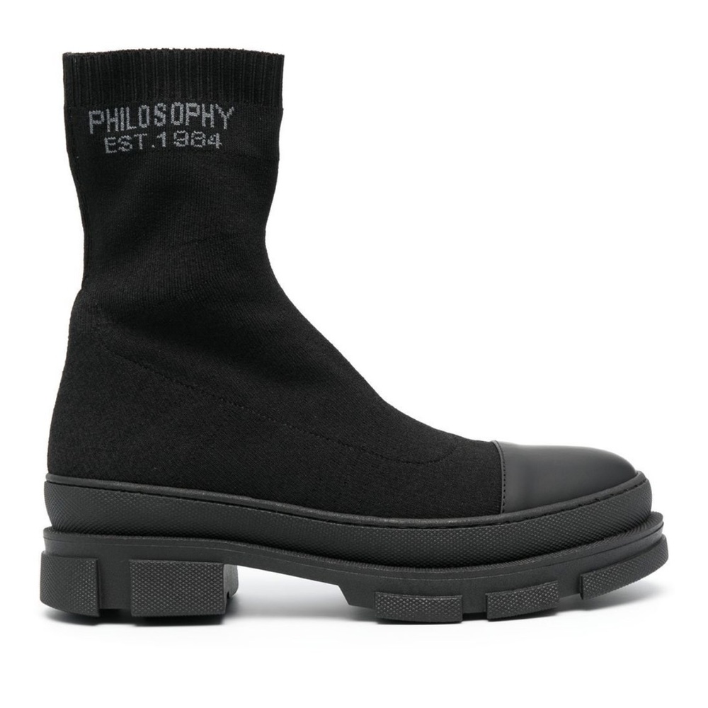 Philosophy Di Lorenzo logo knit sock booties size 37